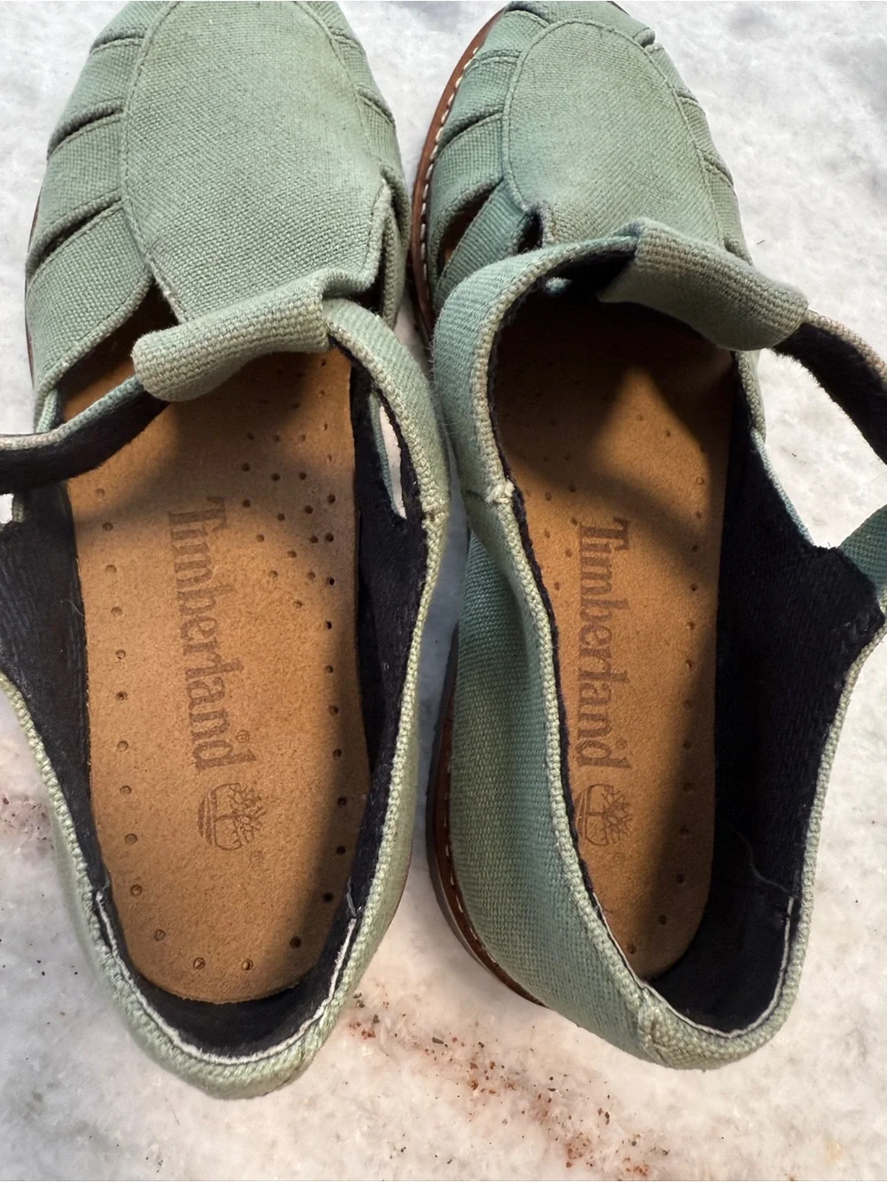 Timberland Women’s Olive Green Canvas Fisherman Sandals